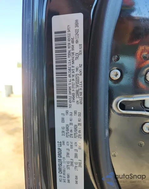 2015 Ram 1500 Slt из США, поврежденный, VIN 1C6RR6LT0FS522573